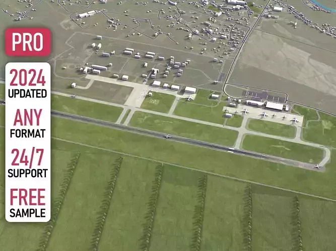 Podgorica Airport - Aerodromi Crne Gore Low-poly 3D model
