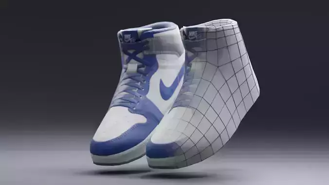 Air Jordan Nike shoes - 01 - Low poly Low-poly 3D model