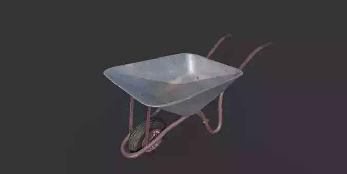 Wheelbarrow Low-poly 3D model
