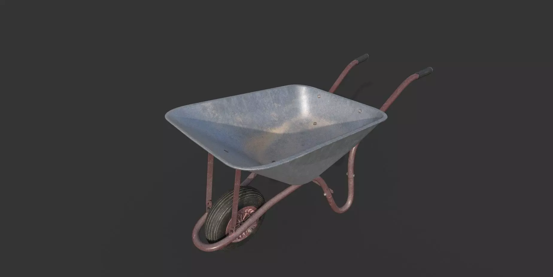 Wheelbarrow Low-poly 3D model Low-poly 3D model_0