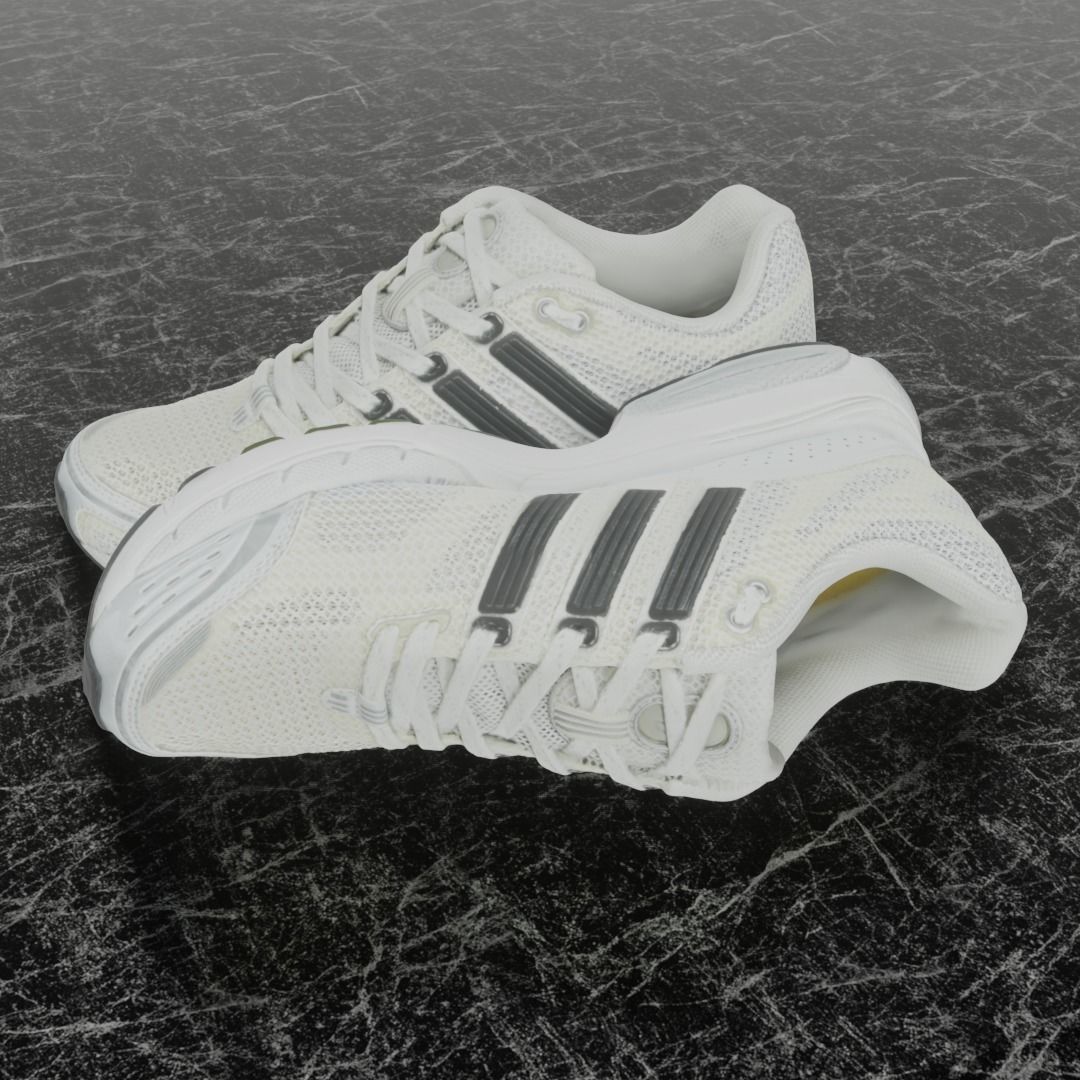 ADIDAS 3D SHOES - WHITE Low-poly 3D model_1