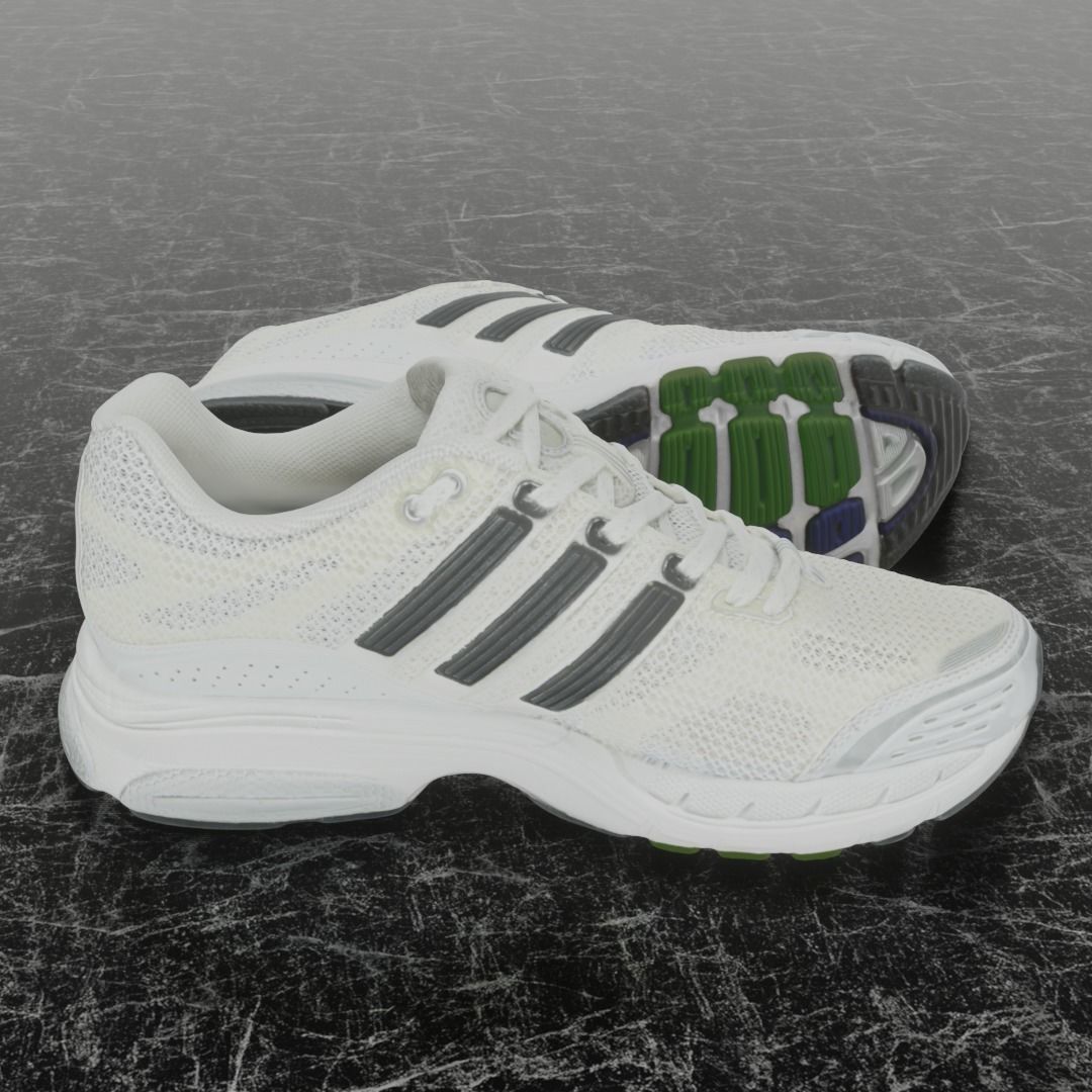 ADIDAS 3D SHOES - WHITE Low-poly 3D model_4
