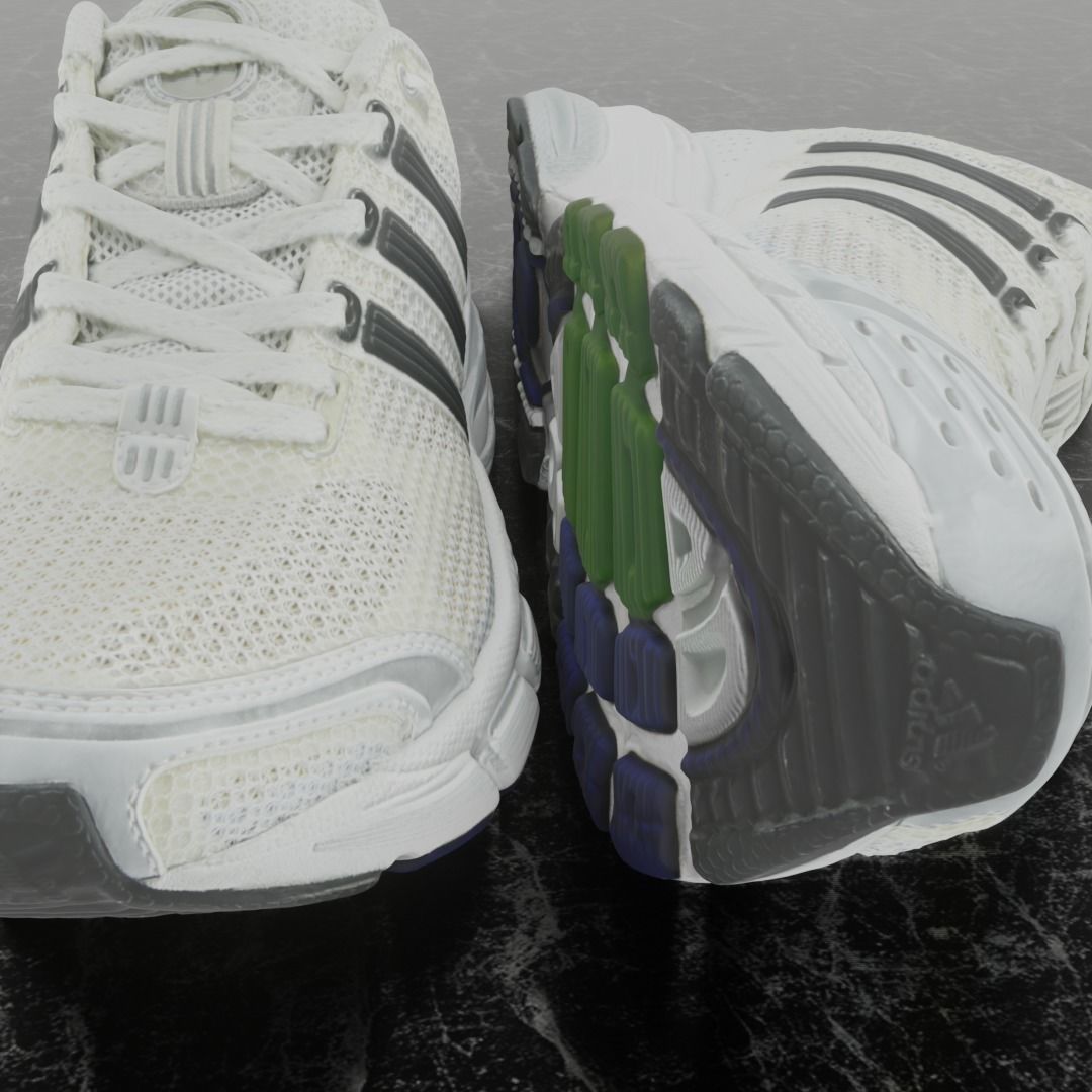 ADIDAS 3D SHOES - WHITE Low-poly 3D model_11