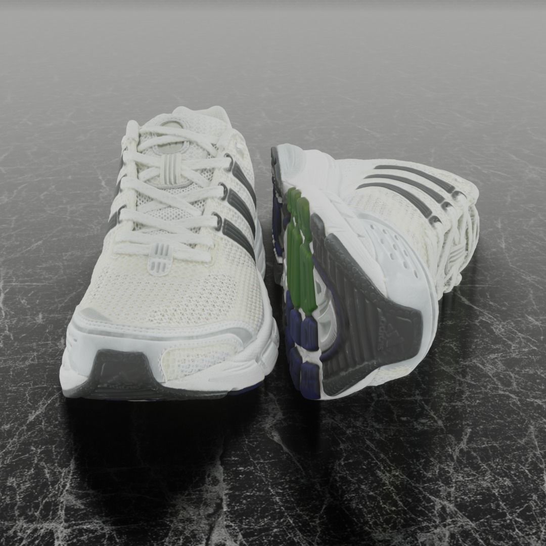 ADIDAS 3D SHOES - WHITE Low-poly 3D model_3