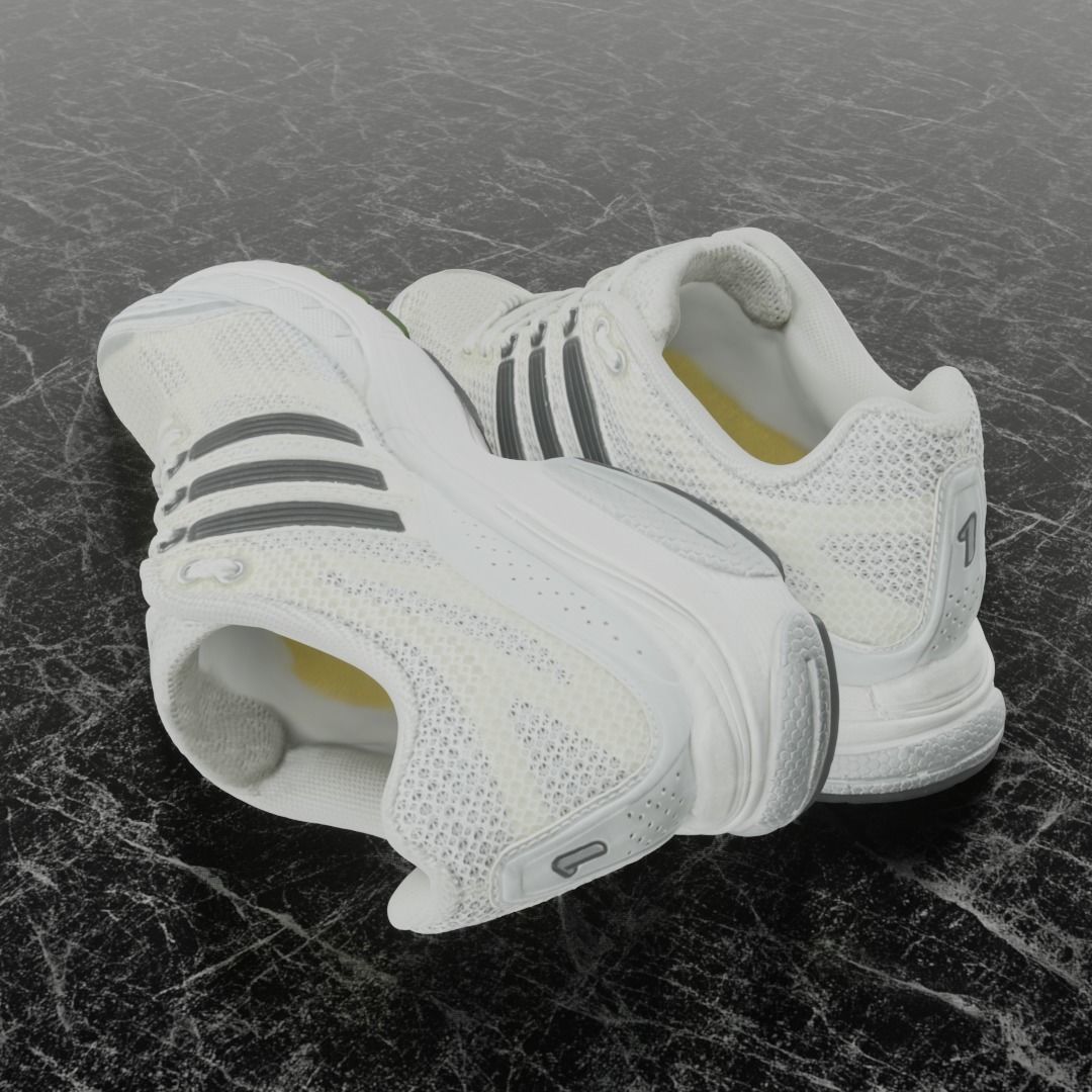 ADIDAS 3D SHOES - WHITE Low-poly 3D model_6