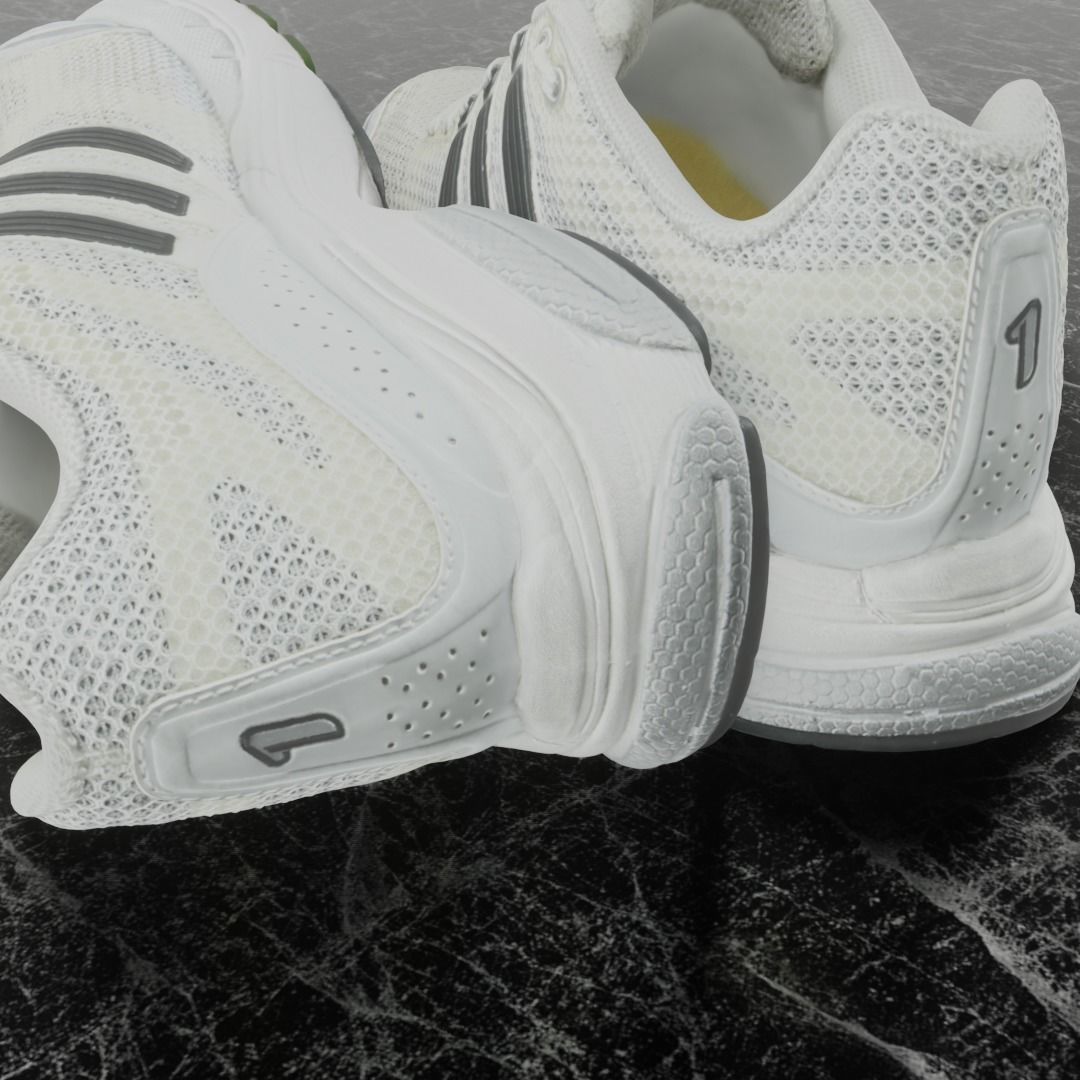 ADIDAS 3D SHOES - WHITE Low-poly 3D model_8