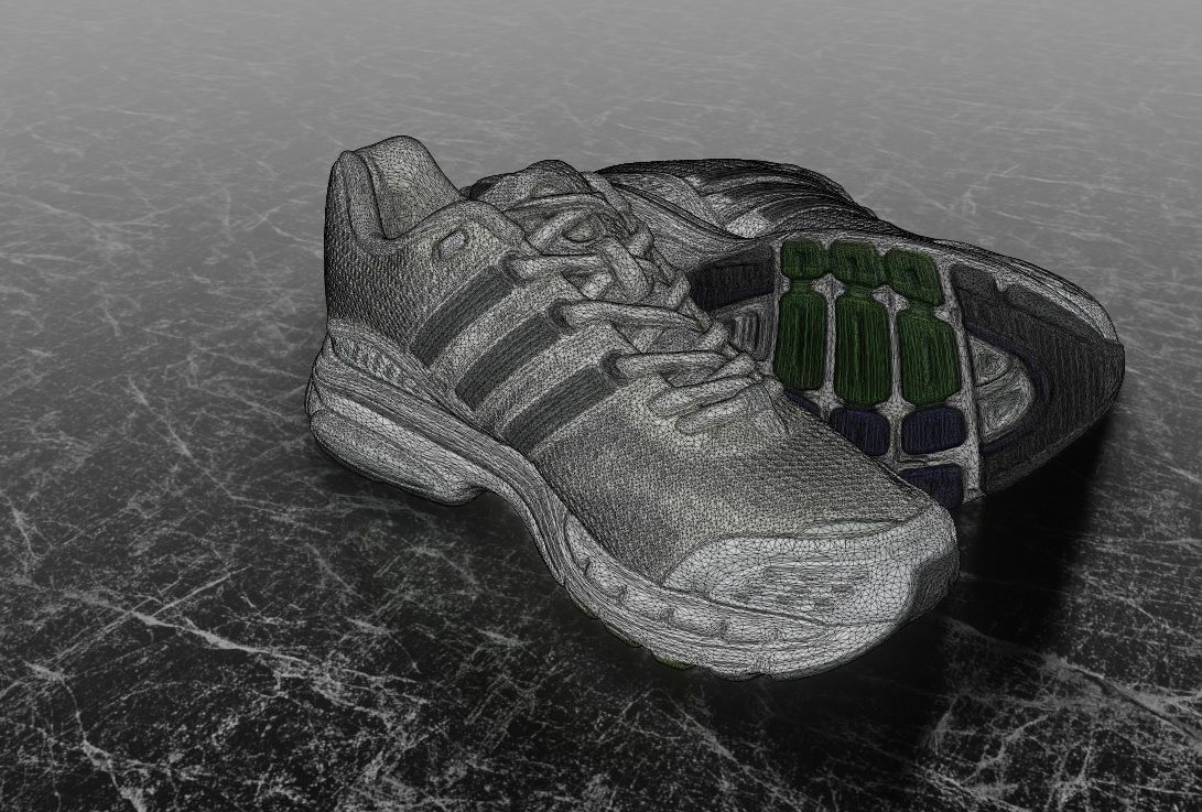 ADIDAS 3D SHOES - WHITE Low-poly 3D model_15