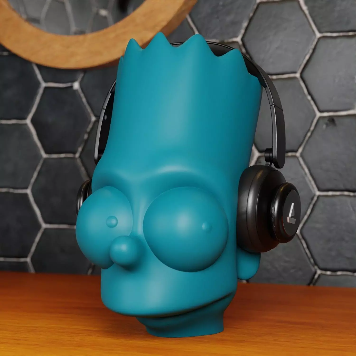 BART SIMPSON HEADPHONE STAND 3D print model