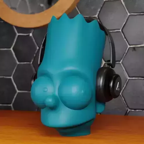 BART SIMPSON HEADPHONE STAND 3D print model