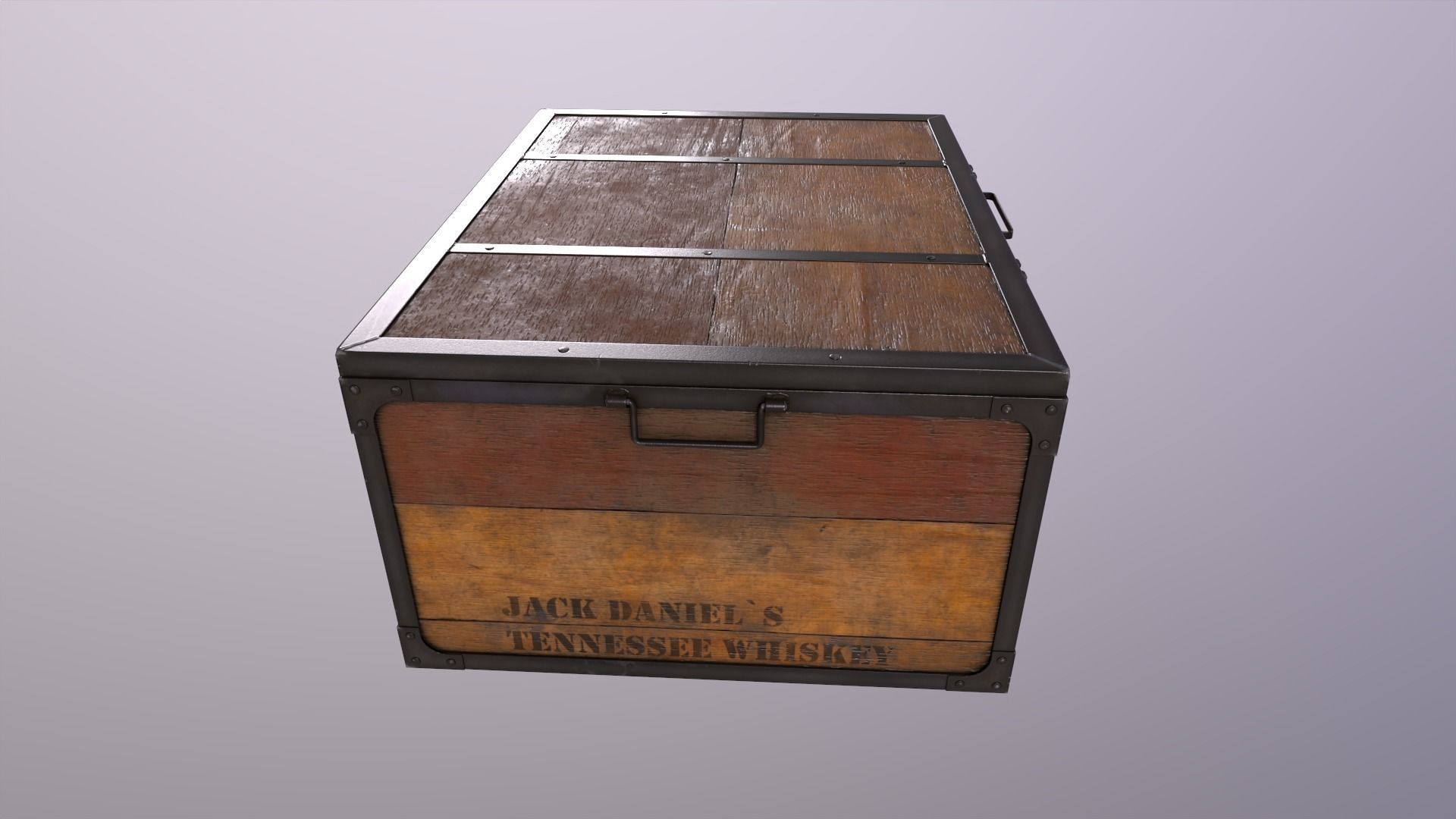 Realistic Jack Daniels Box Low-poly 3D model_3