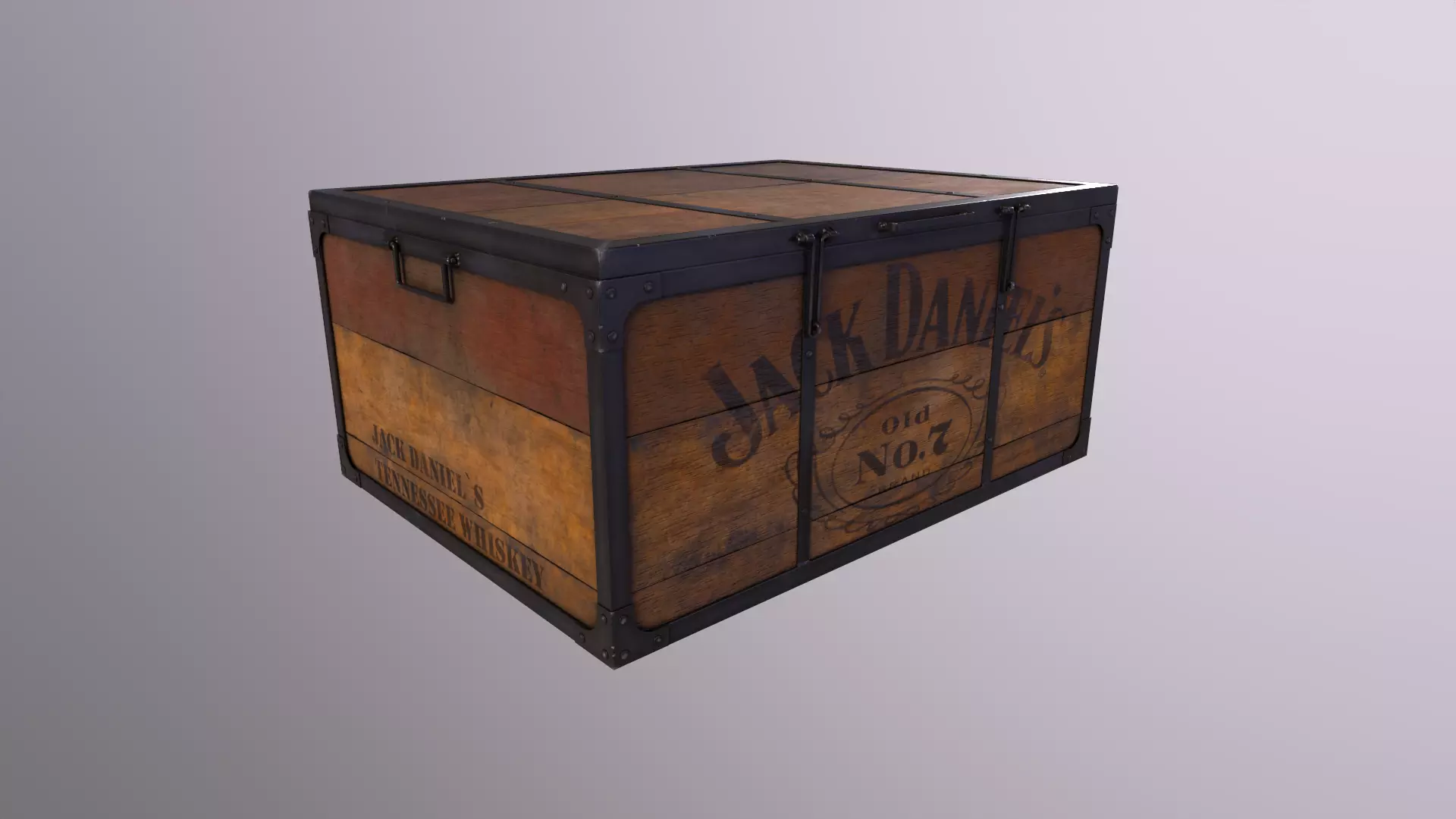 Realistic Jack Daniels Box Low-poly 3D model_0