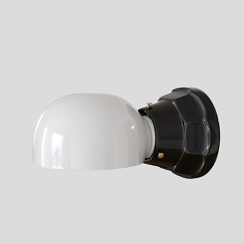 Norfolk Sconce with Dome Turtle Shade  3D model