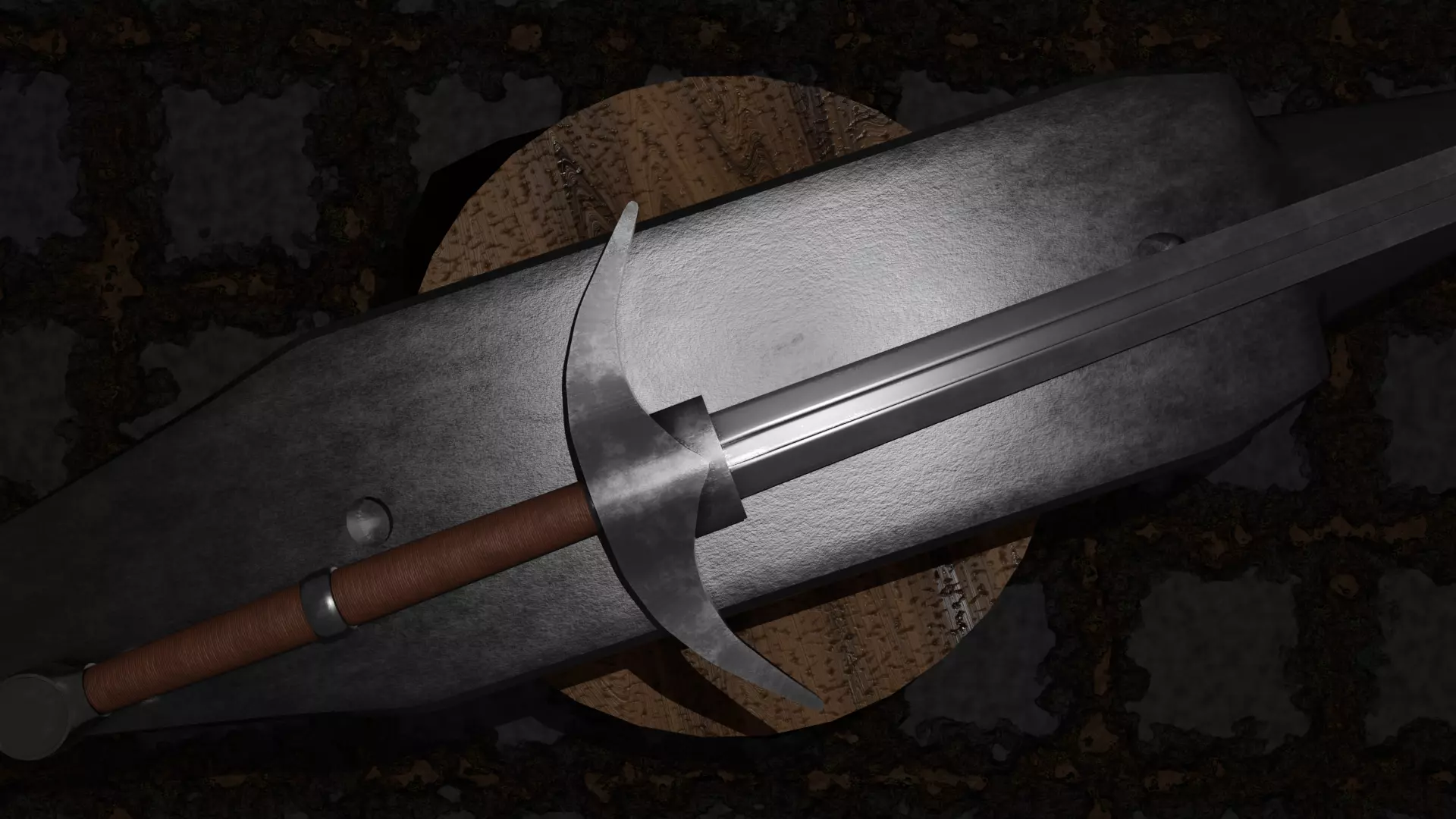 Medieval Longsword - Game Ready Free low-poly 3D model