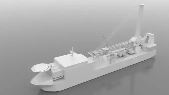 Ship DELMA 2000 Pipelay Crane Vessel 3D model
