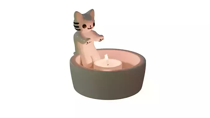 CUTE KITTEN CANDLE HOLDER