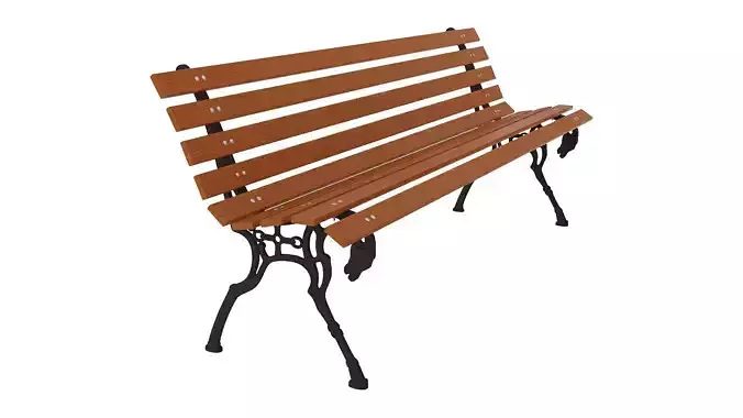 Classic Garden Bench for Outdoor and Urban Scenes