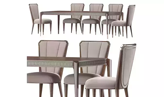 caracole oxford table and chair 3D model