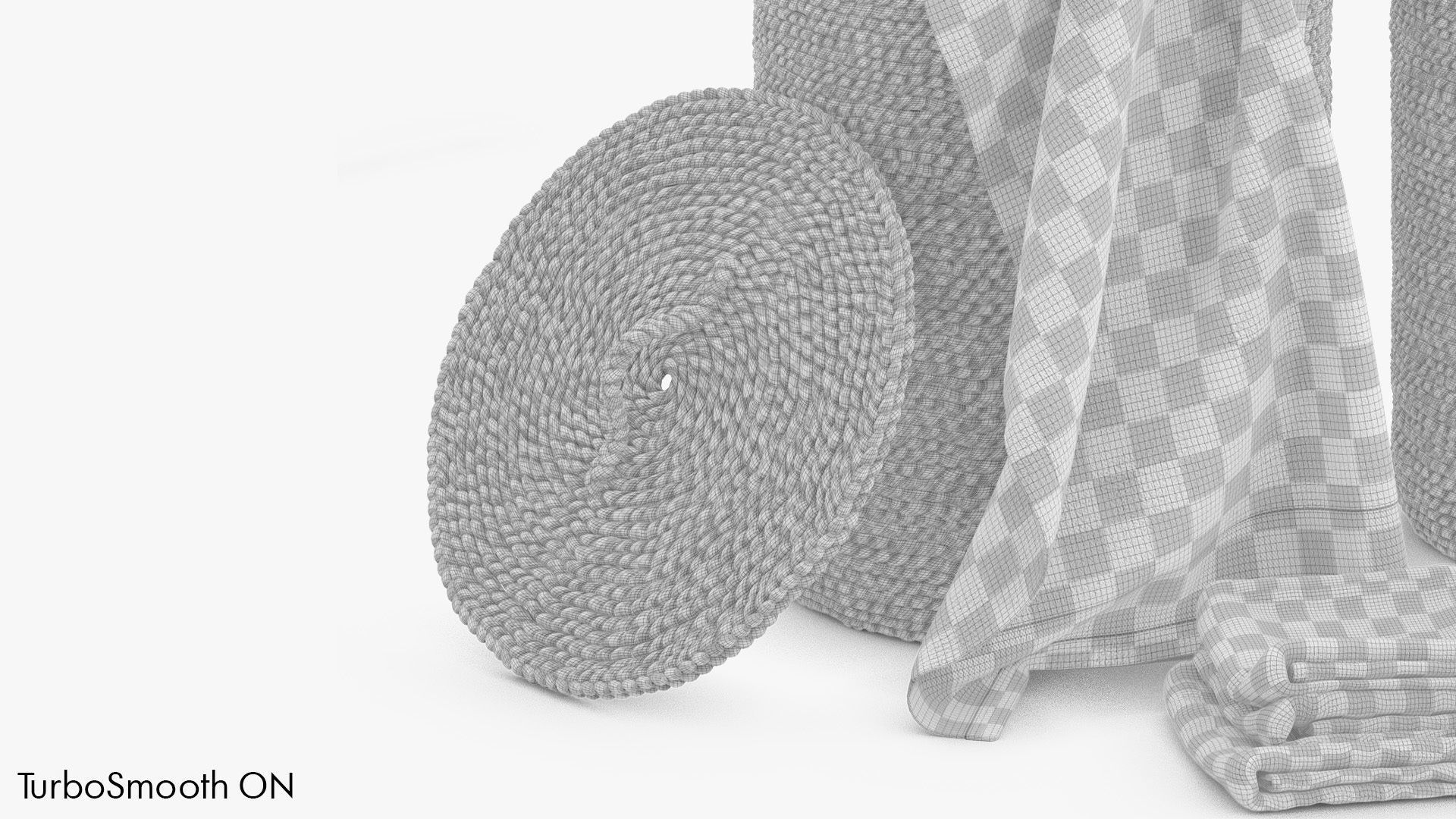 Liane baskets with towels and shampoo 3D model_7