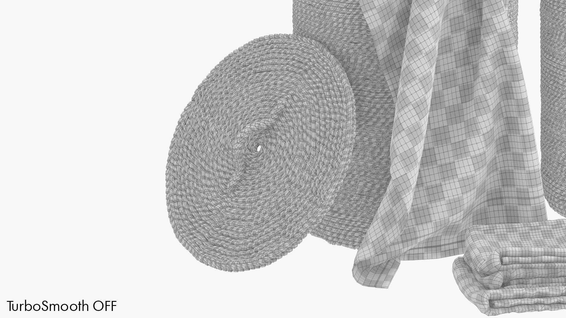 Liane baskets with towels and shampoo 3D model_8