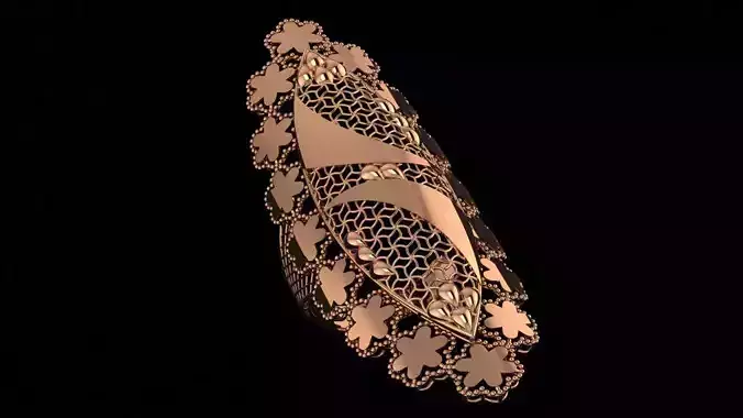 Flower Heart Ultra Vision Wire Mesh Jewelry Plain Gold Ring