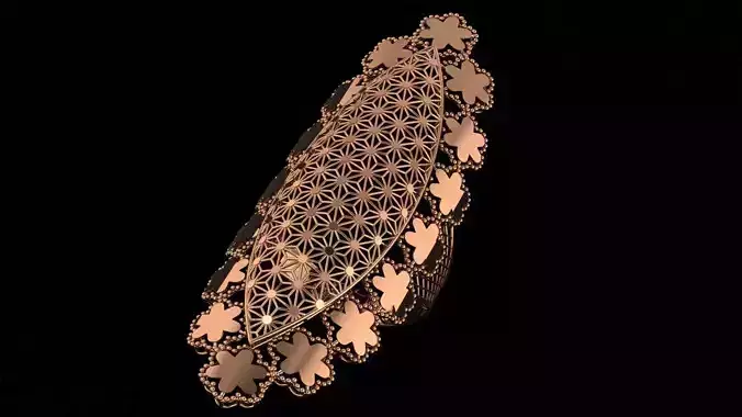 Flower Ultra Vision Wire Mesh Jewelry Plain Gold Ring
