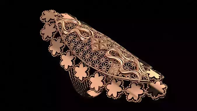 Flower Ultra Vision Wire Mesh Jewelry Plain Gold Ring