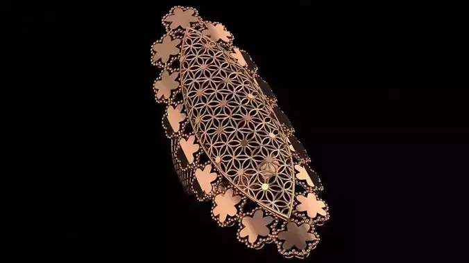 Flower Ultra Vision Wire Mesh Jewelry Plain Gold Ring