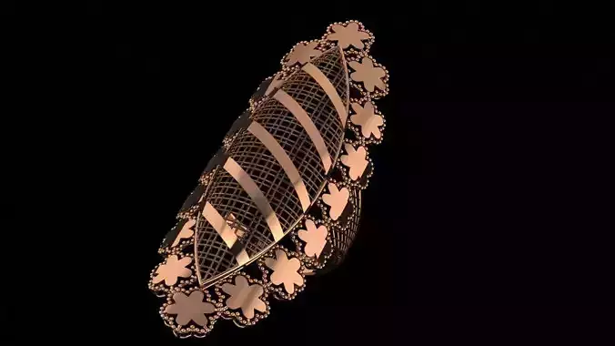 Flower Ultra Vision Wire Mesh Jewelry Plain Gold Ring