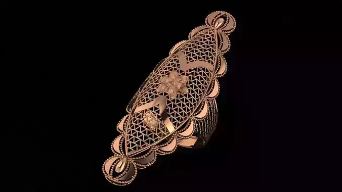Flower Ultra Vision Wire Mesh Jewelry Plain Gold Ring