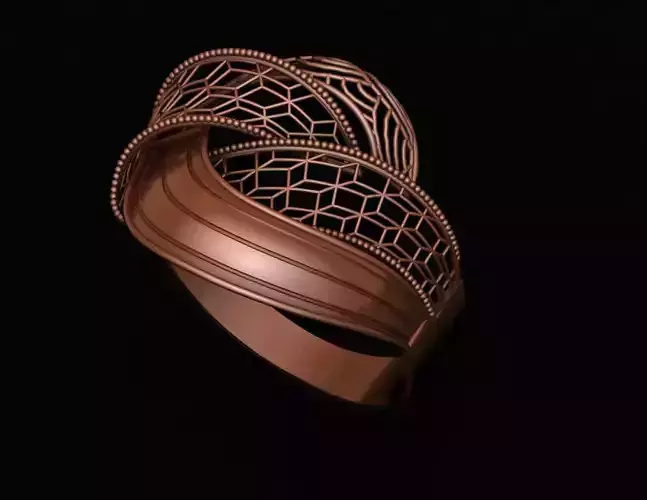 Ultra Vision Wire Mesh Jewelry Plain Gold Ring