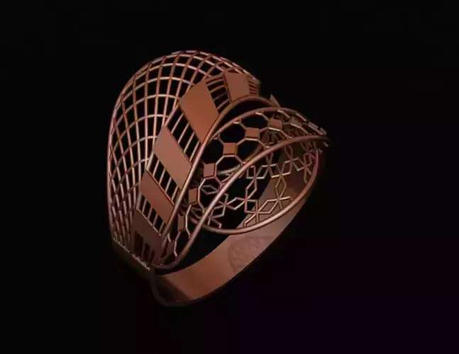 Ultra Vision Wire Mesh Jewelry Plain Gold Ring