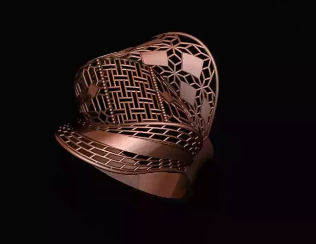 Ultra Vision Wire Mesh Jewelry Plain Gold Ring