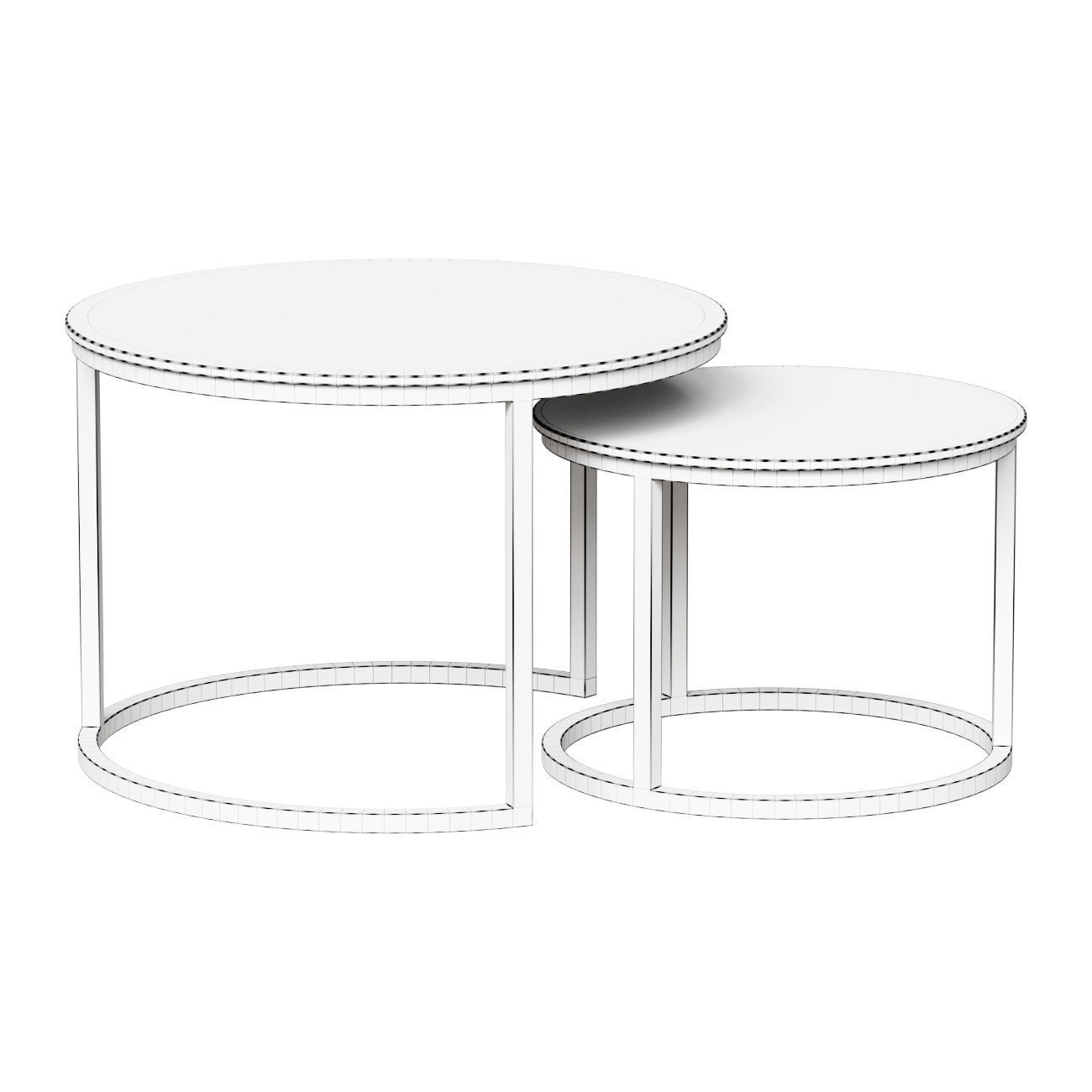 ROUND SPACE COFFEE TABLE WITH BLACK TANGO BASE 2 PCS 3D model_1