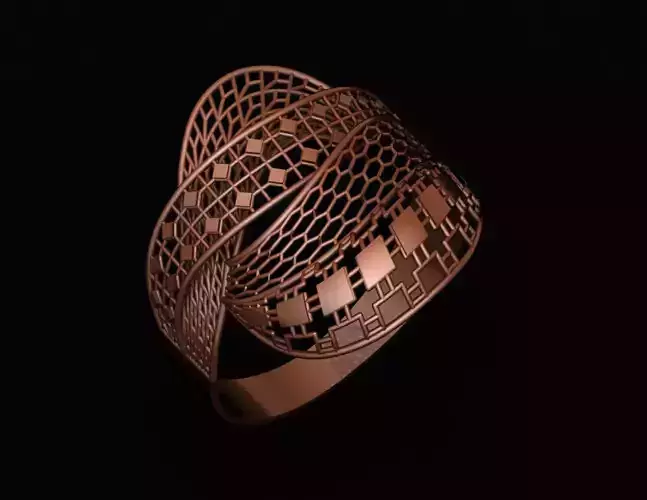 Ultra Vision Wire Mesh Jewelry Plain Gold Ring