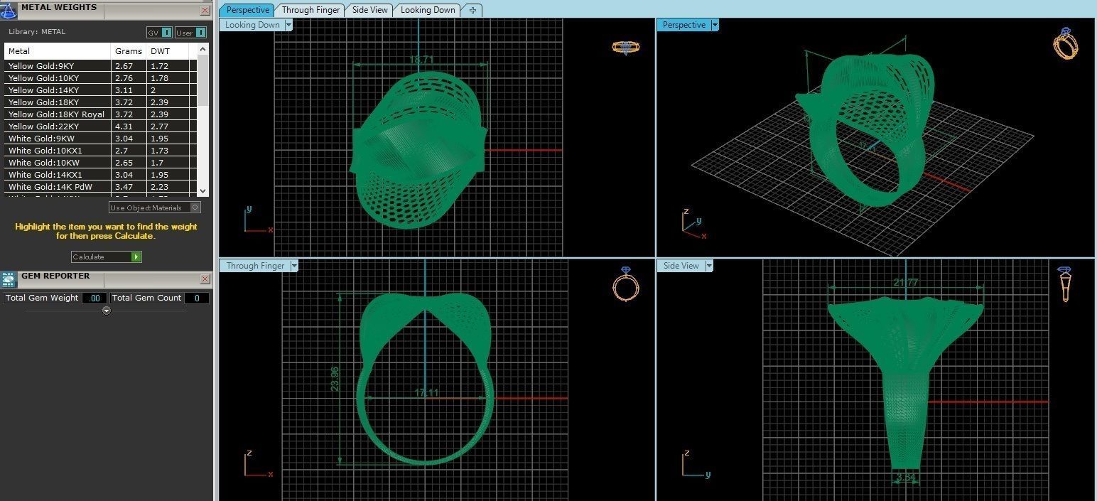 Ultra Vision Wire Mesh Jewelry Plain Gold Ring 3D print model_1