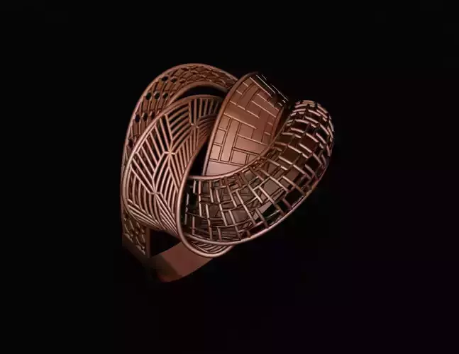 Ultra Vision Wire Mesh Jewelry Plain Gold Ring