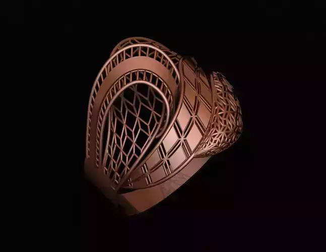 Ultra Vision Wire Mesh Jewelry Plain Gold Ring