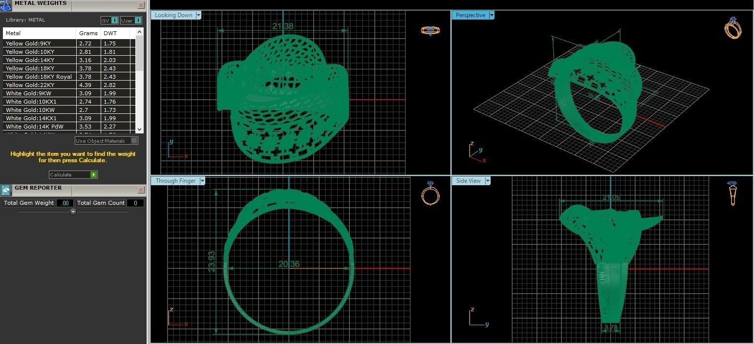 Ultra Vision Wire Mesh Jewelry Plain Gold Ring 3D print model_3