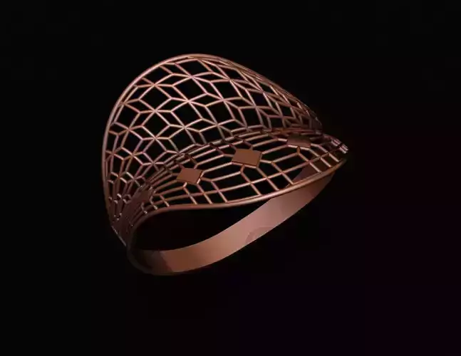 Ultra Vision Wire Mesh Jewelry Plain Gold Ring