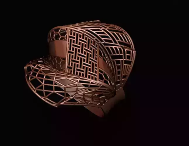 Ultra Vision Wire Mesh Jewelry Plain Gold Ring