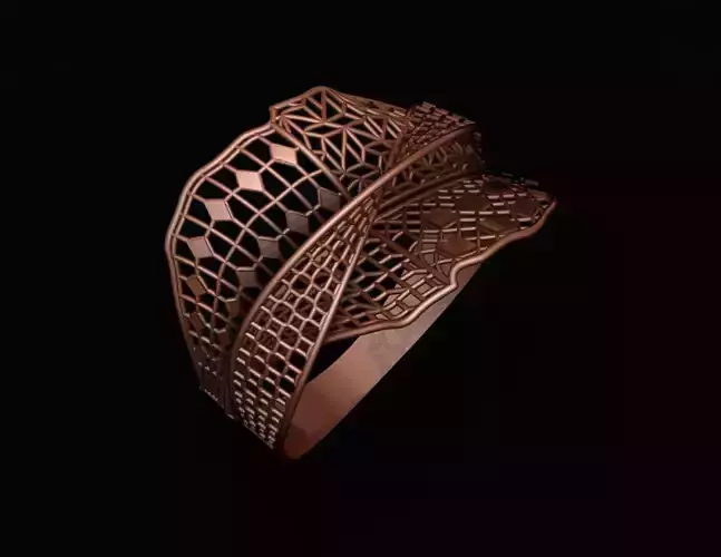 Ultra Vision Wire Mesh Jewelry Plain Gold Ring
