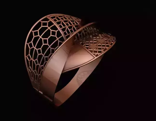 Ultra Vision Wire Mesh Jewelry Plain Gold Ring
