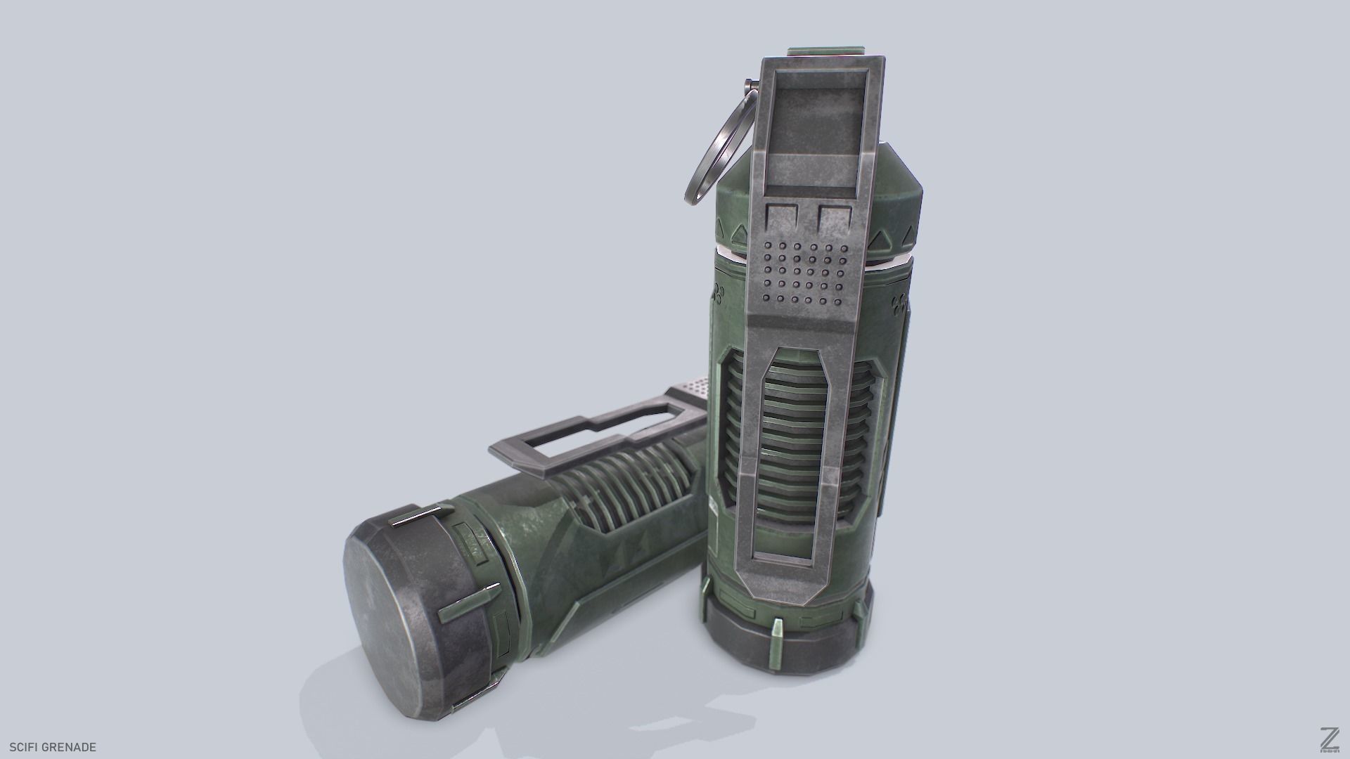 Scifi grenade Low-poly 3D model_7