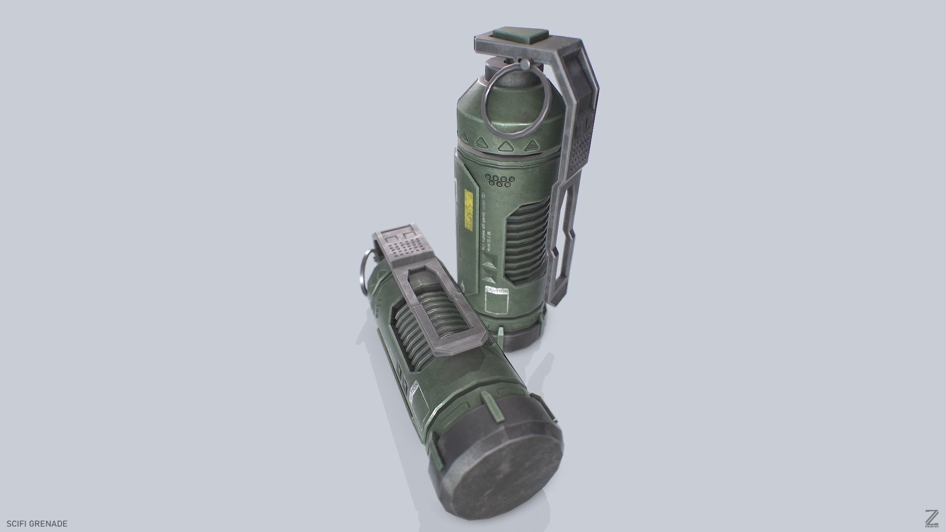 Scifi grenade Low-poly 3D model_4