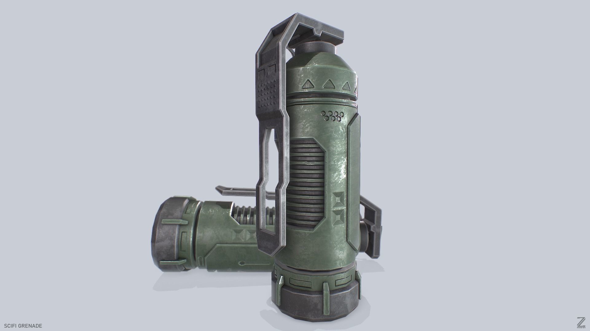 Scifi grenade Low-poly 3D model_8