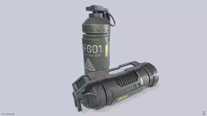 Scifi grenade Low-poly 3D model