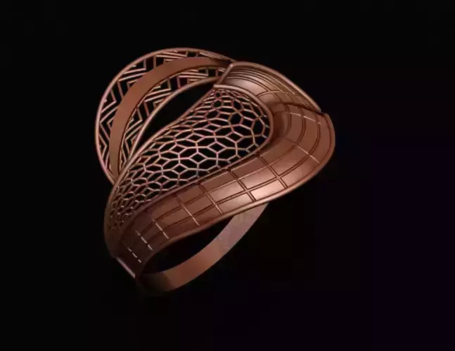 Ultra Vision Wire Mesh Jewelry Plain Gold Ring
