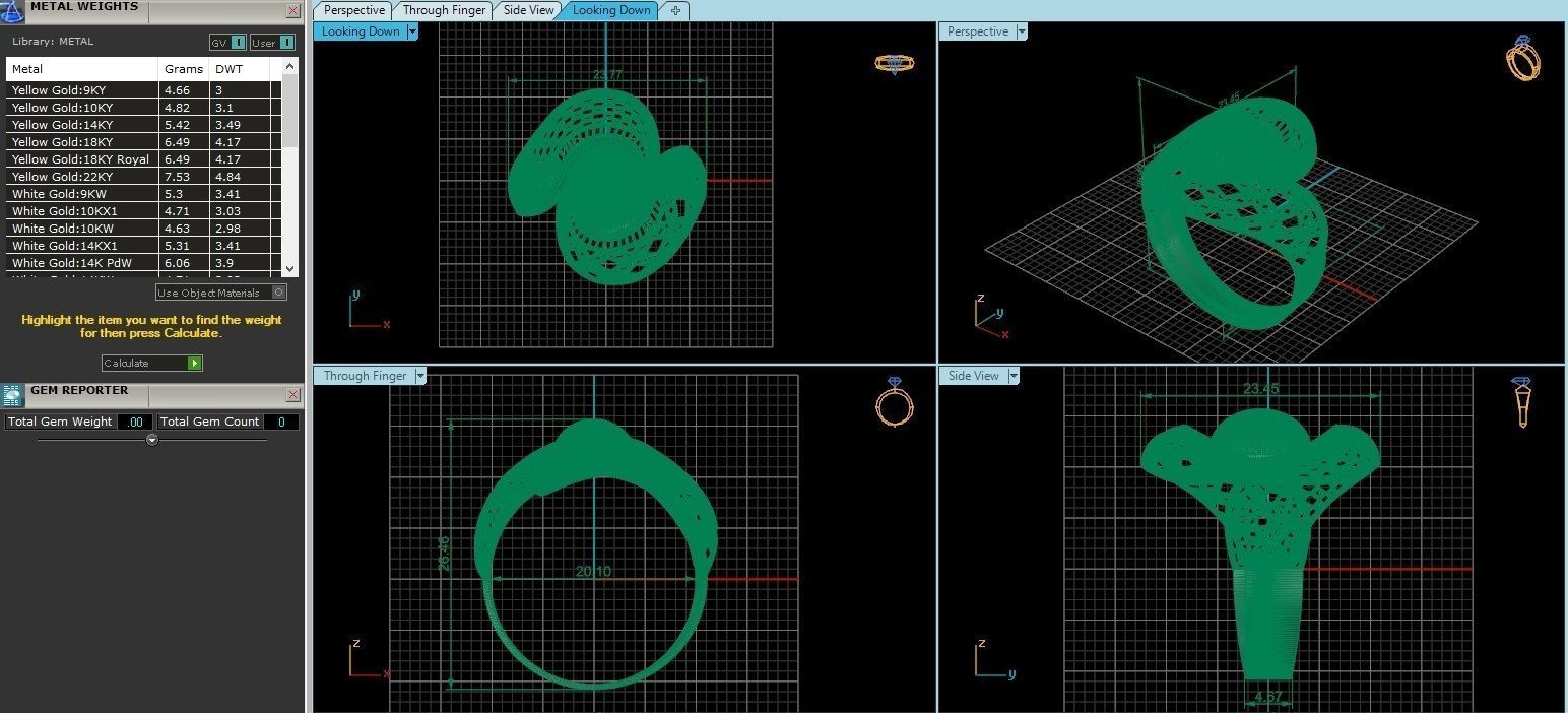 Ultra Vision Wire Mesh Jewelry Plain Gold Ring 3D print model_3
