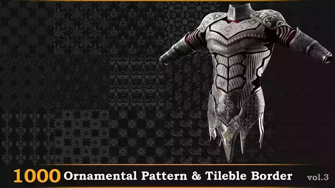 1000 Ornamental Alpha Patterns And Tileable Borders Vol-3 Texture