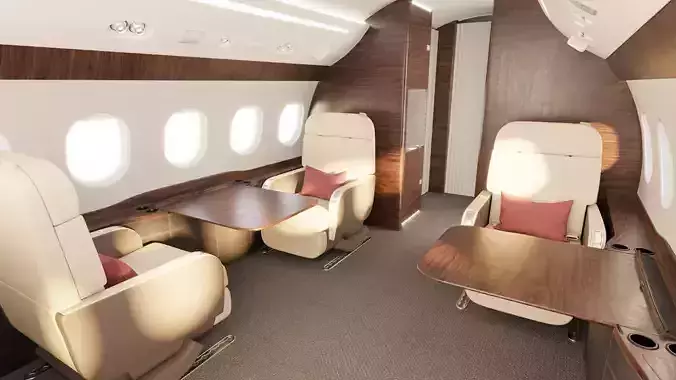 Buisiness jet interior Bej 3D model